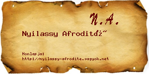 Nyilassy Afrodité névjegykártya